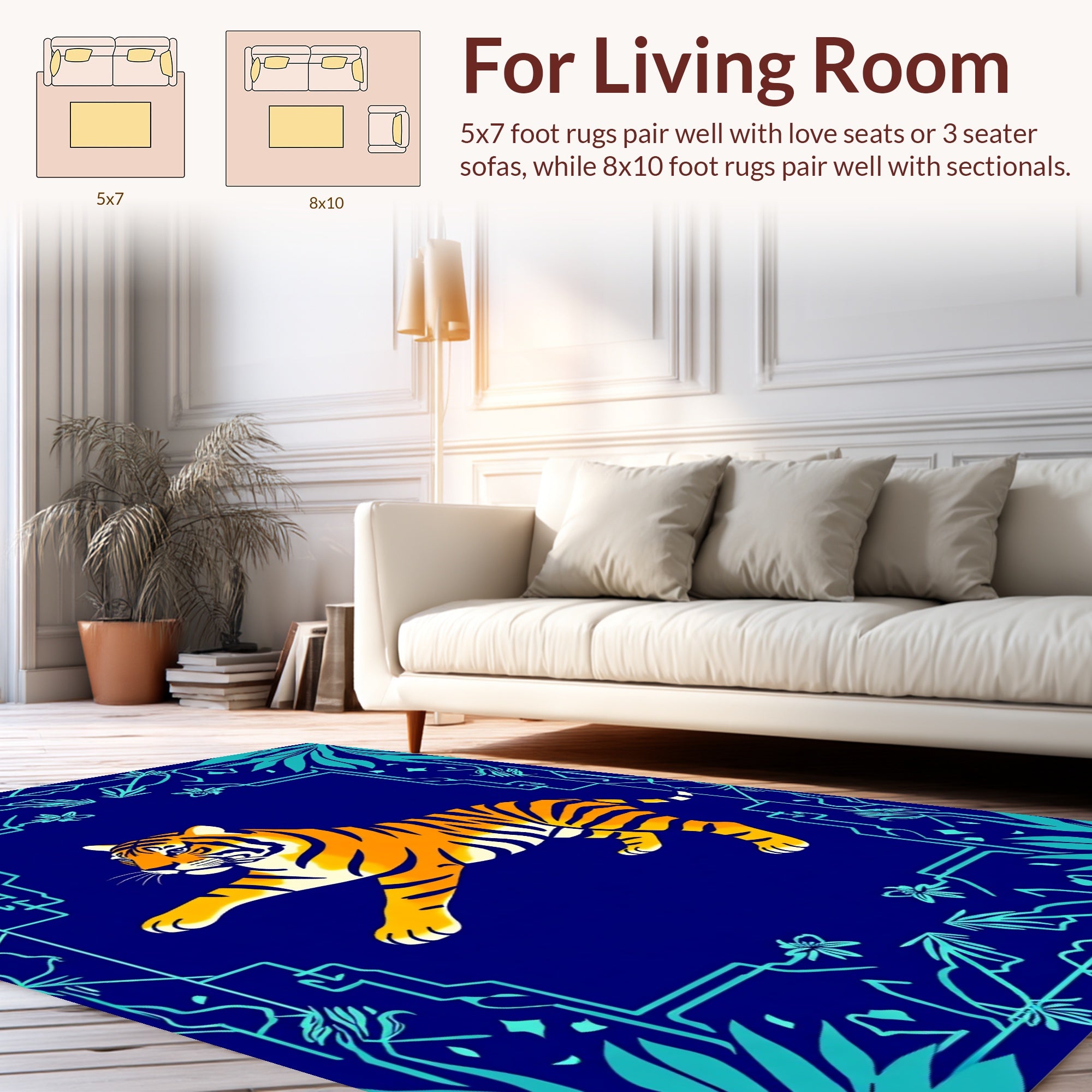 Bold Tiger Jungle Frame Design Rug
