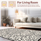 Elegant Floral Vine Scroll Pattern Rug