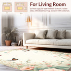 Spring Butterflies Peonies Floral Rug