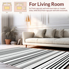 Modern Black White Stripe Pattern Rug