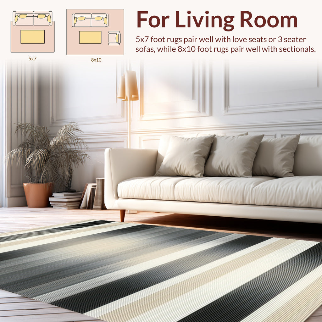 Monochromatic Gradient Stripe Linear Design Rug