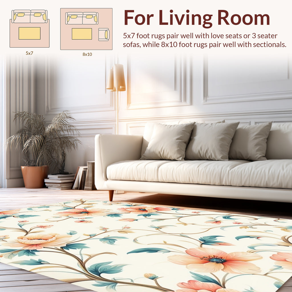 Vintage Floral Vine Pattern Rug