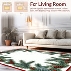 Festive Evergreen Pinecone Berry Swag Rug