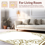 Ornate Swirl and Floral Border Design Rug