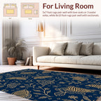 Gold Tropical Floral Pattern Rug