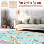 Botanical Leaf Swirl Pattern Design Rug
