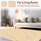 Outline Petal Patterned Warm Orange Rug