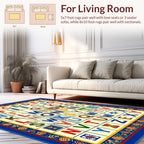 Alphabet Pattern With Floral Border Rug