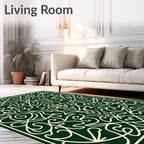 Green Ivory Intricate Floral Medallion Rug