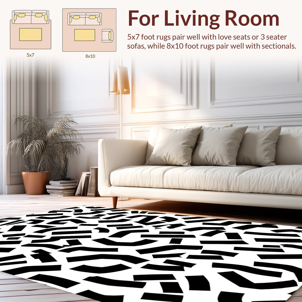 Monochromatic Dynamic Abstract Pattern Rug
