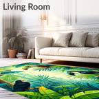 Tropical Toucan Jungle Scene Rug