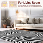 Bold Black White Zebra Stripes Design Rug