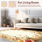 Elegant Floral Scrollwork Beige Rug
