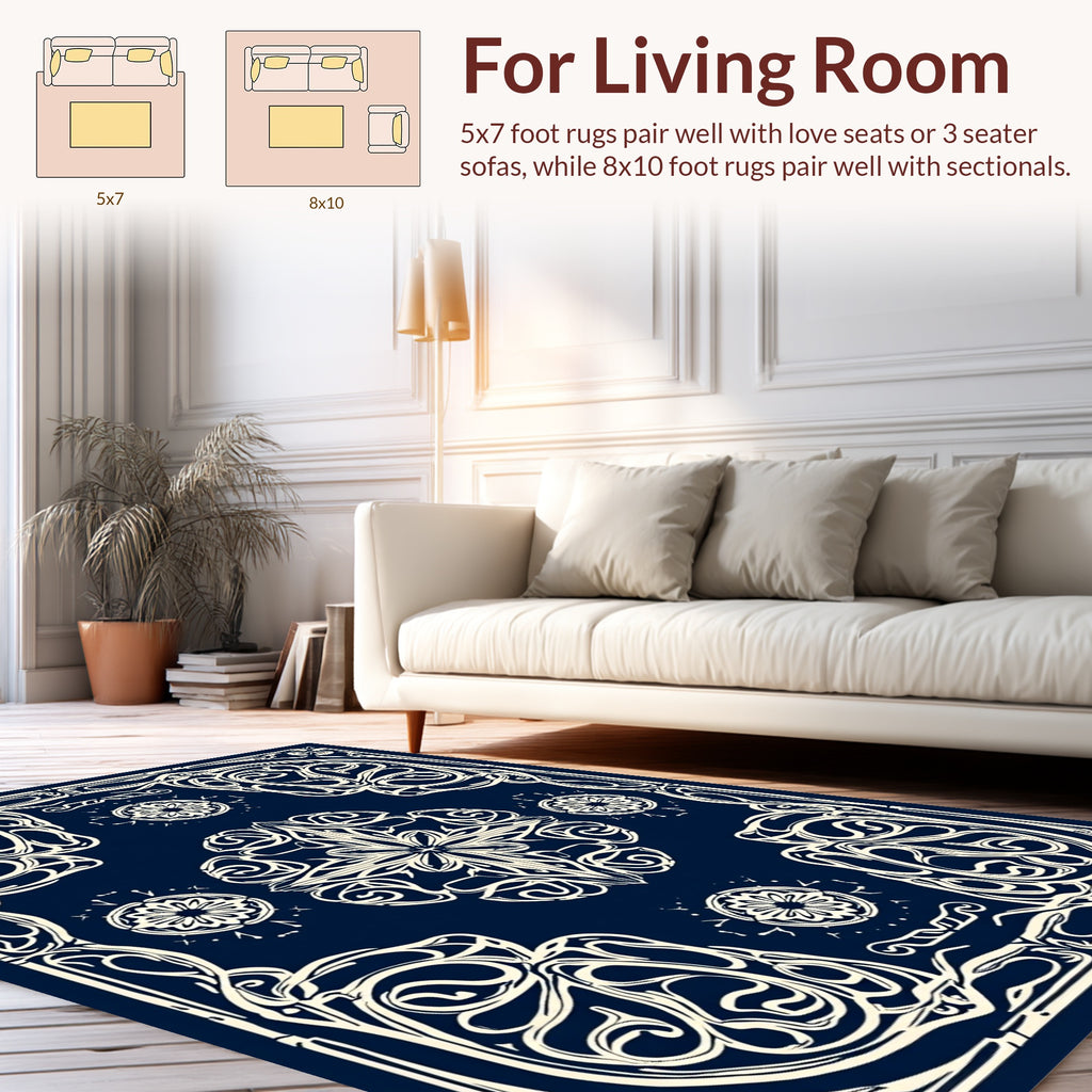 Art Nouveau Floral Mandala Pattern Design Rug