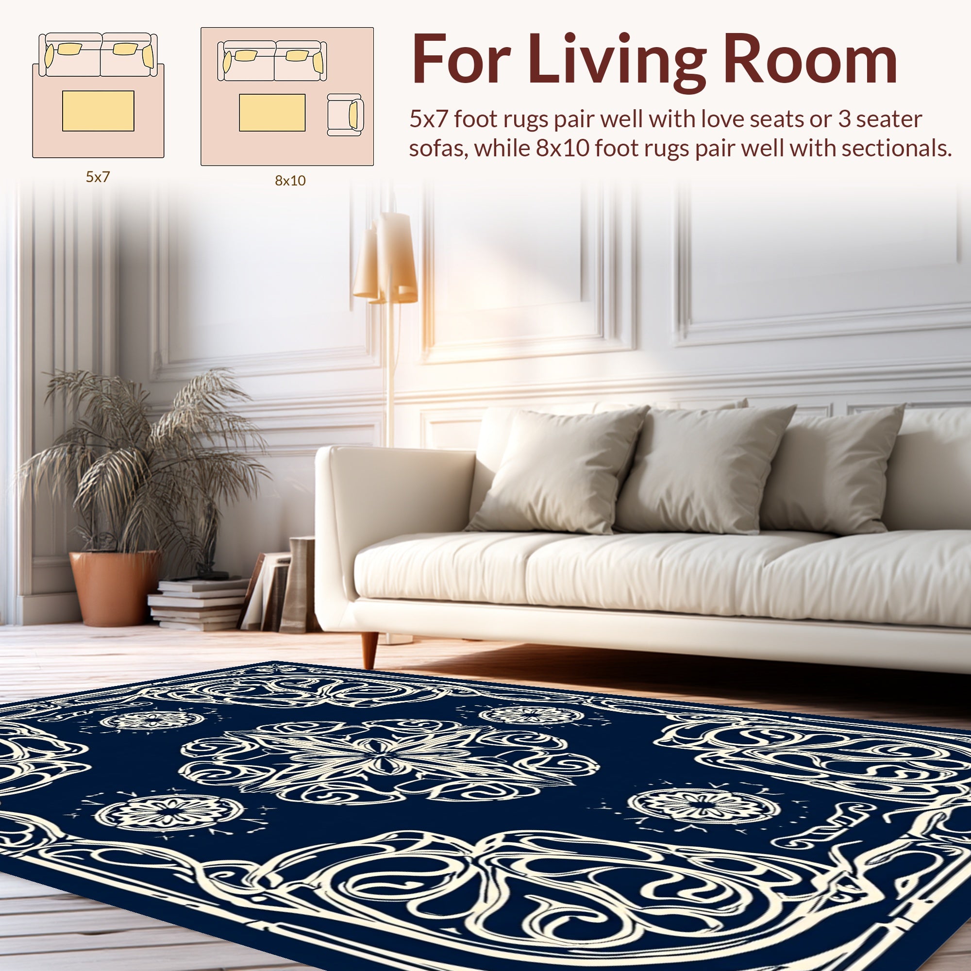 Art Nouveau Floral Mandala Pattern Design Rug