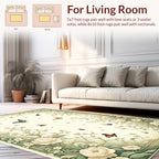Spring Garden Butterflies Botanical Swirls Rug