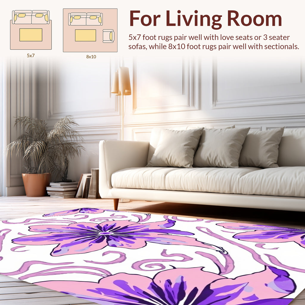 Whimsical Flower Splash Pattern Rug