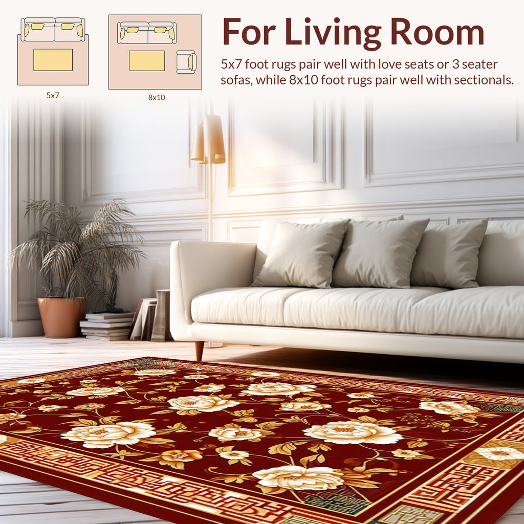 Elegant Floral Bloom Pattern Rug