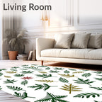 Green Golden Leaf Scatter Rug