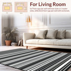 Modern Black White Gray Stripes Rug