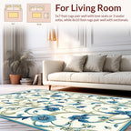 Blue Floral Vine Pattern Rug