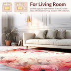 Delicate Pink Floral Watercolor Design Rug