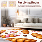 Sweet Treats Donut Croissant Pattern Rug