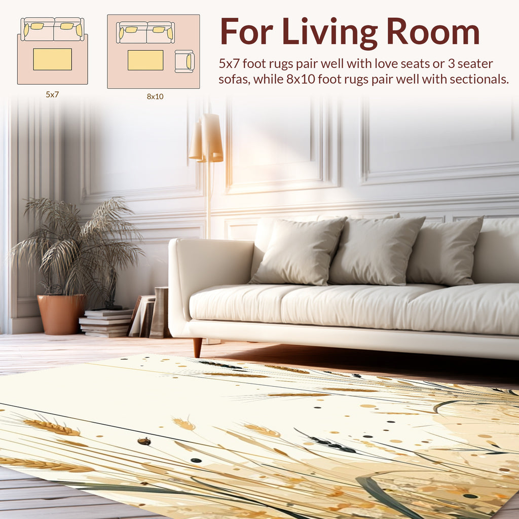 Golden Wheat Field Impression Rug