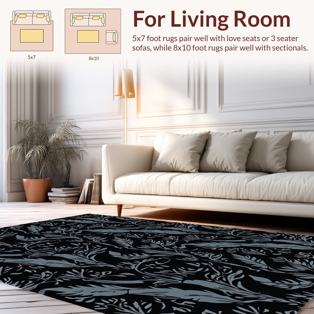 Botanical Flourish Dark Pattern Rug