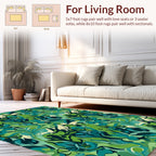 Abstract Leafy Swirls Pattern Rug