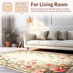 Vintage Floral Vine Botanical Print Rug