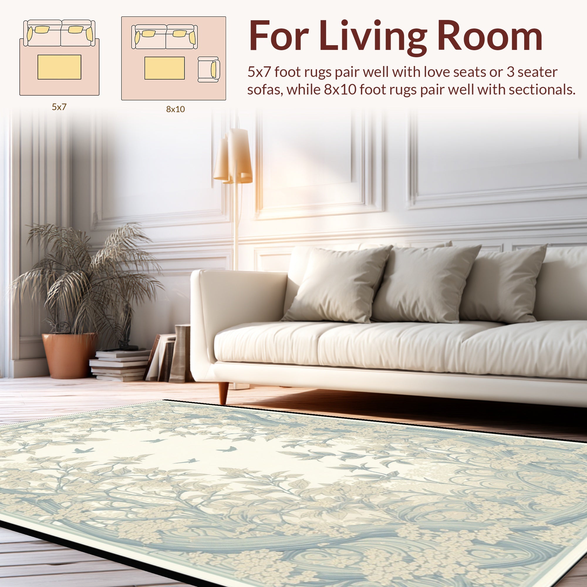 Verdant Woodland Birds Pattern Rug