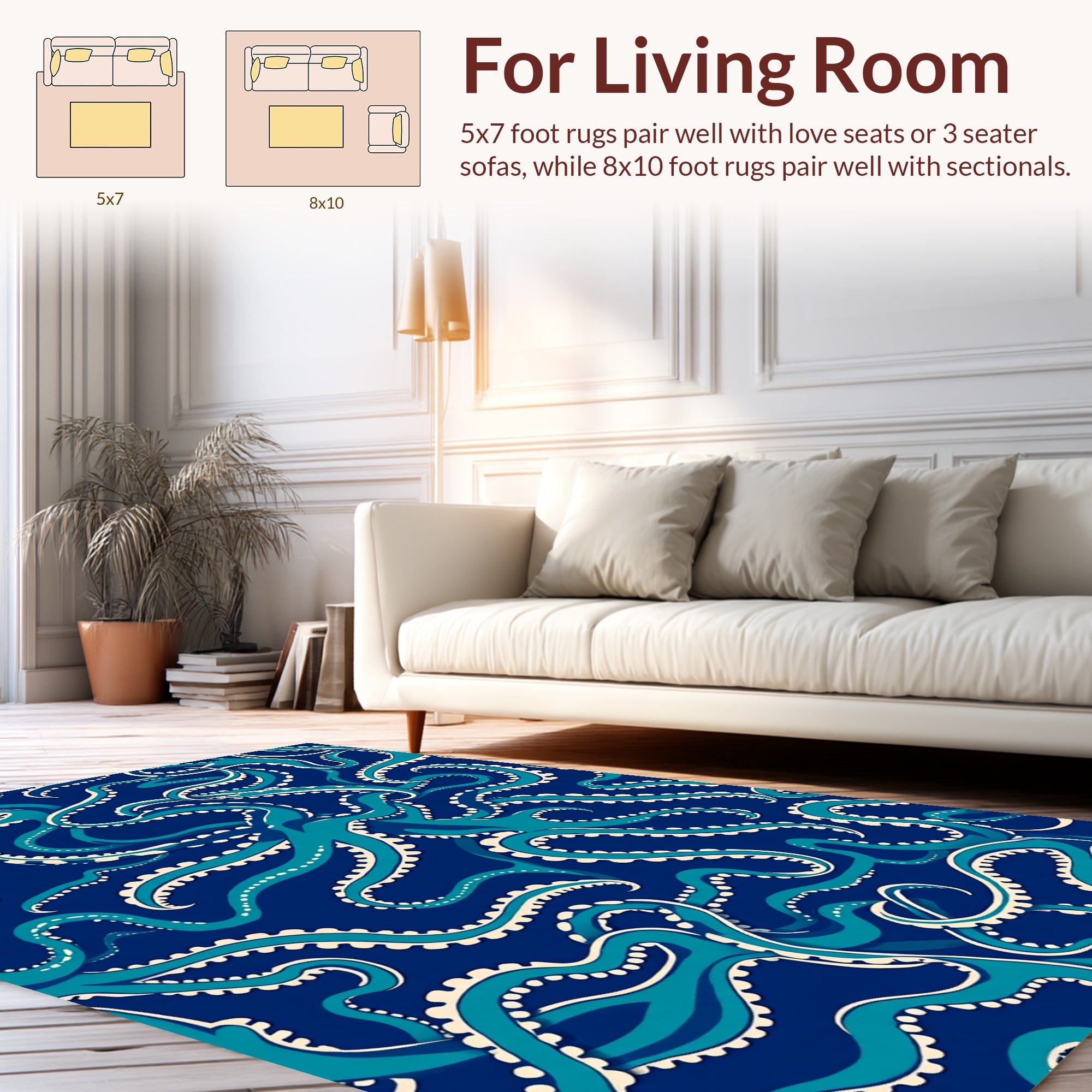 Deep Sea Tentacle Pattern Rug