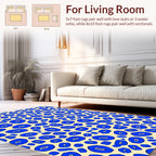 Abstract Blue Organic Shape Design Rug
