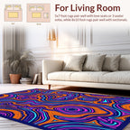 Vibrant Wavy Funky Doodle Rug
