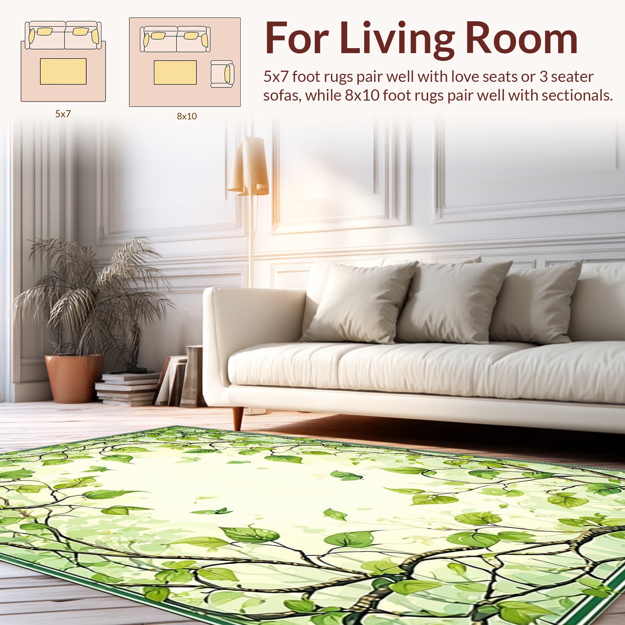 Nature Inspired Spring Branch Design Rug