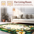 Floral Arch Butterflies Leaves Rug