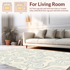 Light Blue Whimsical Swirl Pattern Rug