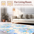 Light Blue Floral Pattern Design Rug