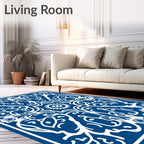 Royal Blue Whimsical Creature Medallion Rug