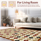 Geometric Floral Patterned Vintage Rug