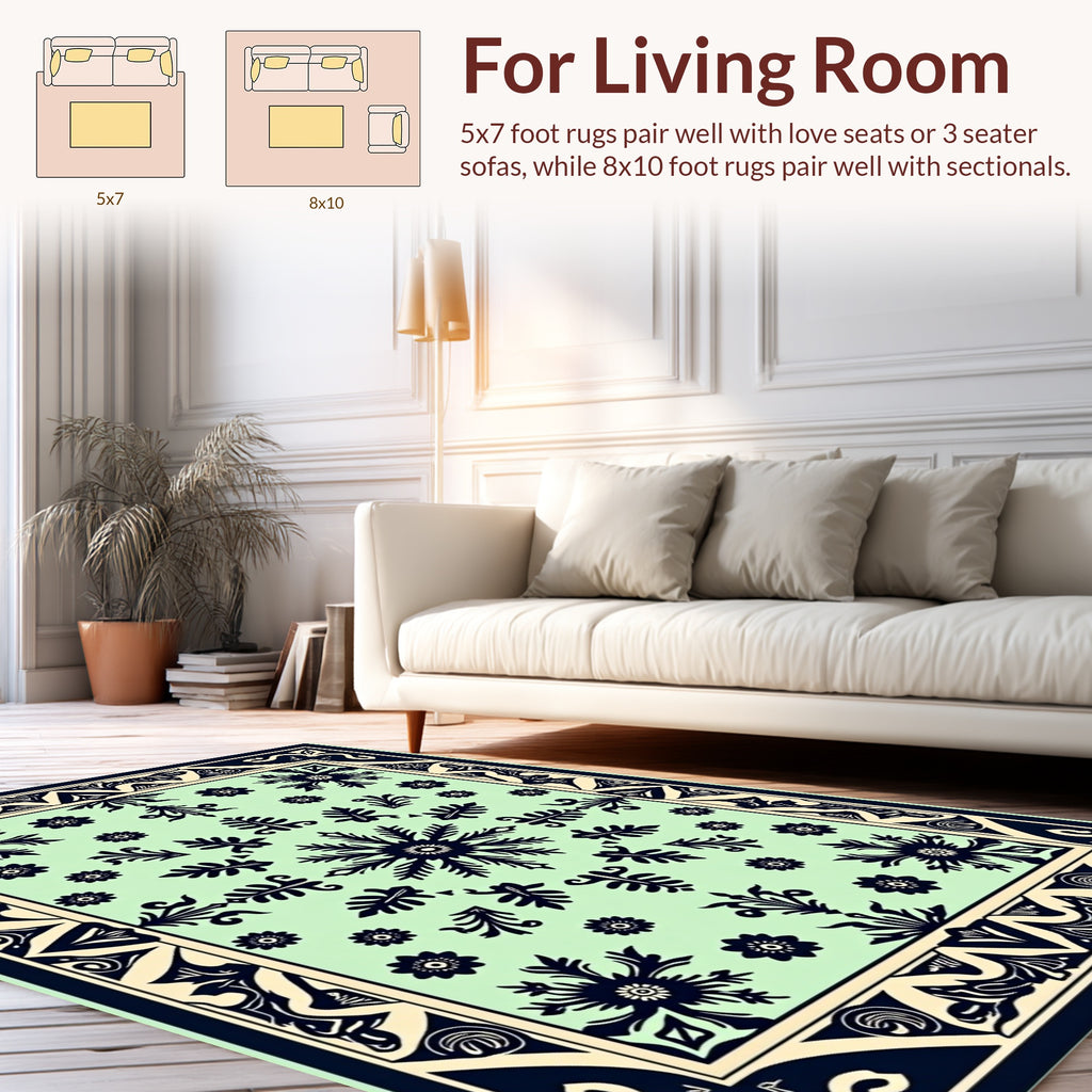 Intricate Floral Mandala Patterned Rug