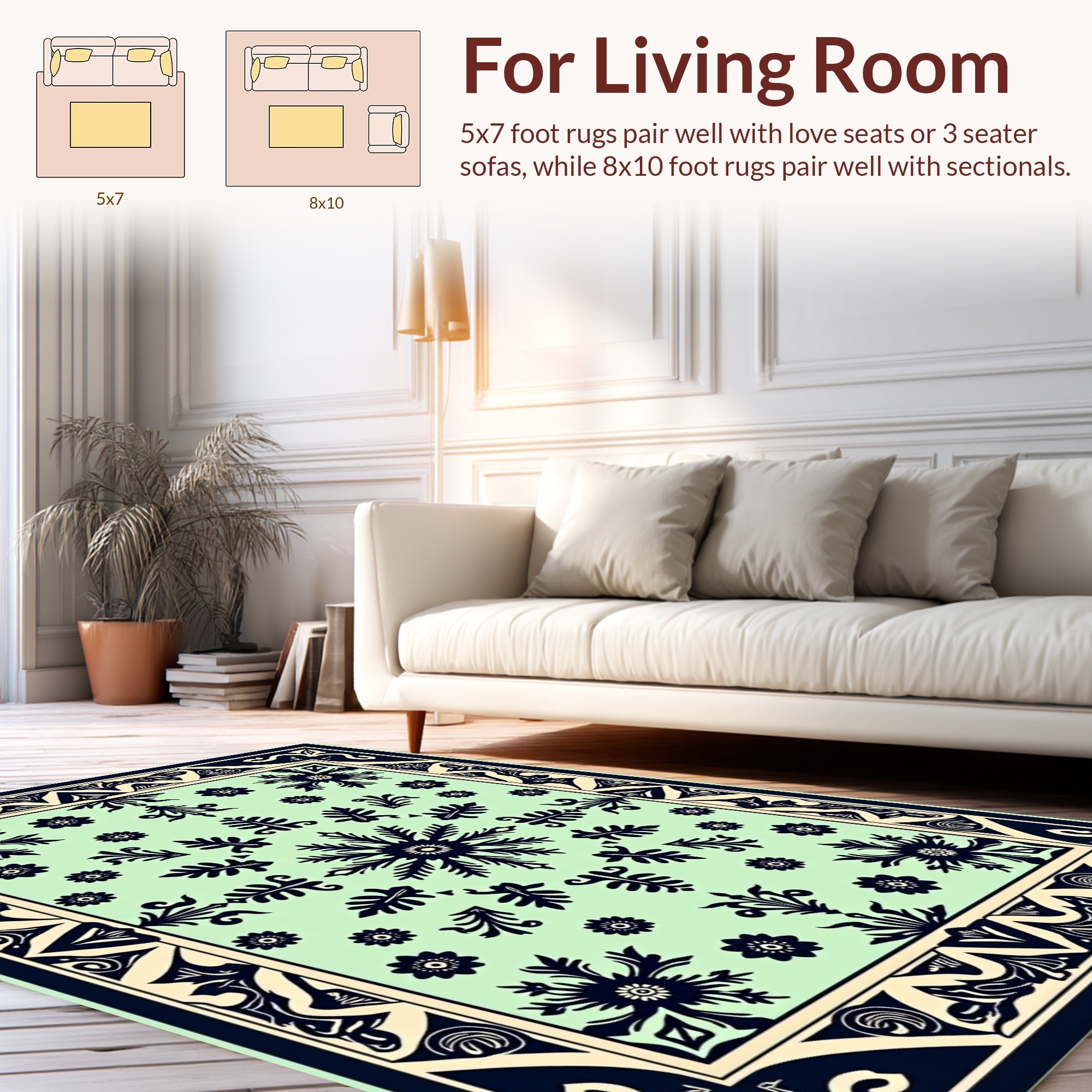 Intricate Floral Mandala Patterned Rug