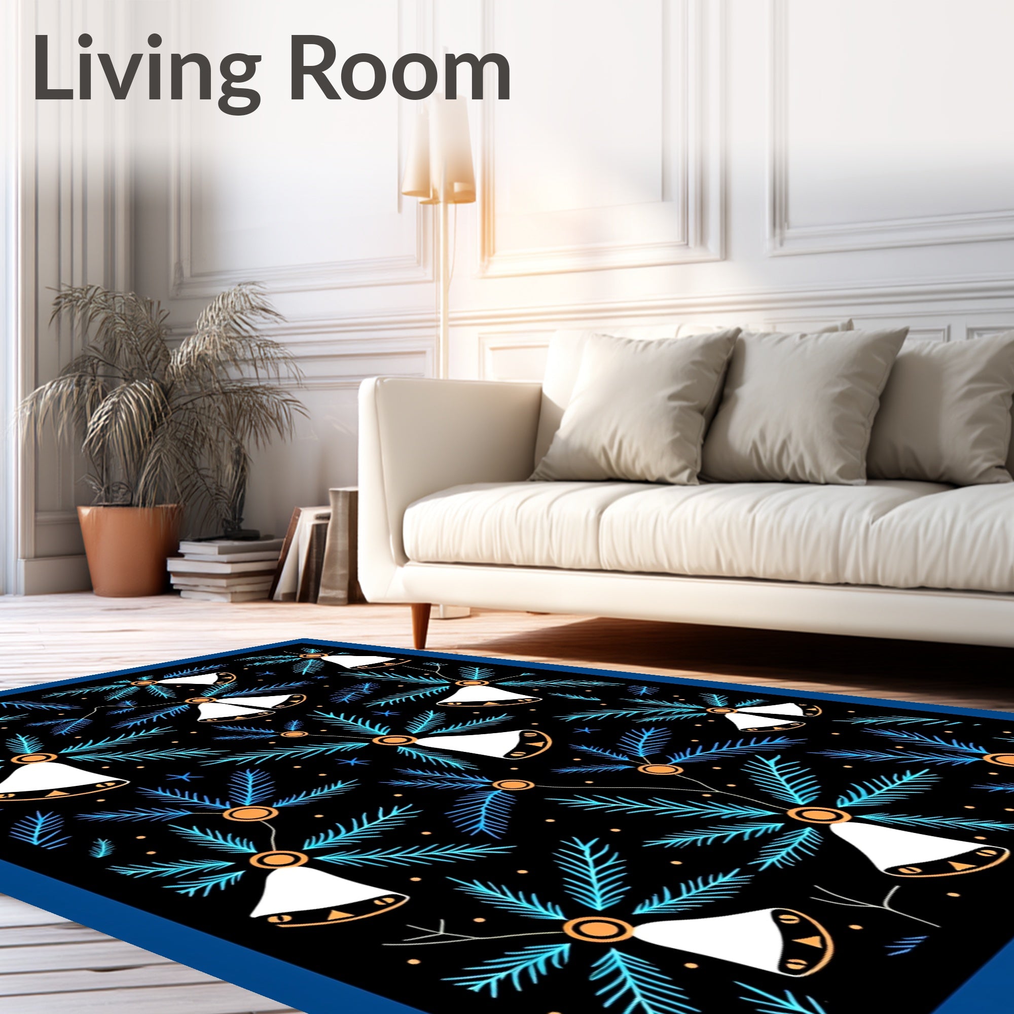 Christmas Bells and Pine Needles Rug