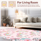 Unicorn Floral Whimsical Pastel Pattern Rug