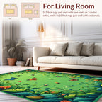 Lush Greenery With Butterflies Bees Rug