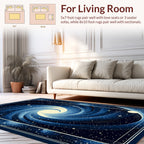 Midnight Galaxy Spiral Pattern Rug