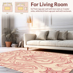 Red Swirl Abstract Pattern Design Rug