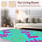 Pink Yellow Abstract Nature Inspired Rug