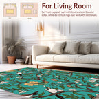 Birds and Blooming Branches Pattern Rug